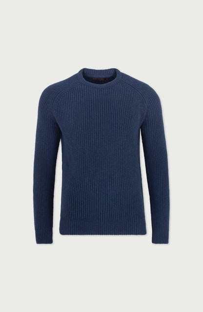 Mens Heavyweight Cotton Fisherman Rib Knit Jumper