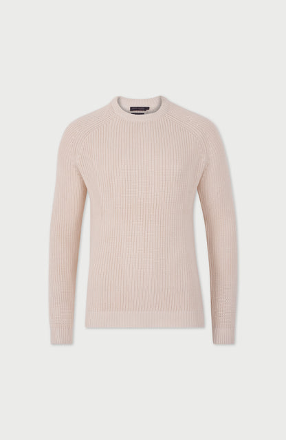 Mens Heavyweight Cotton Fisherman Rib Knit Jumper