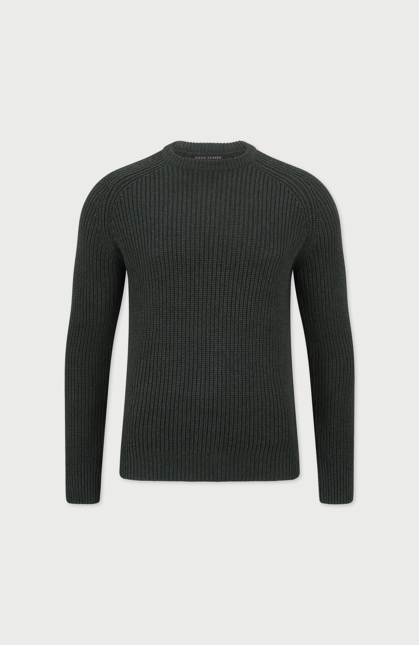 Mens Heavyweight Cotton Fisherman Rib Knit Jumper