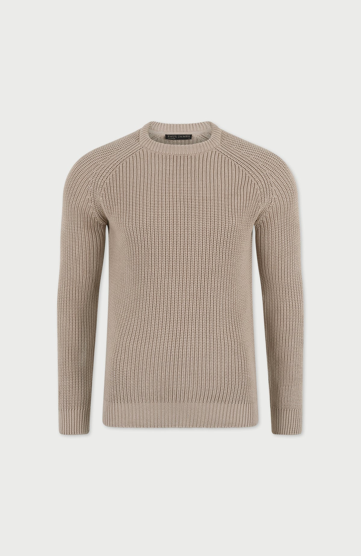 Mens Heavyweight Cotton Fisherman Rib Knit Jumper