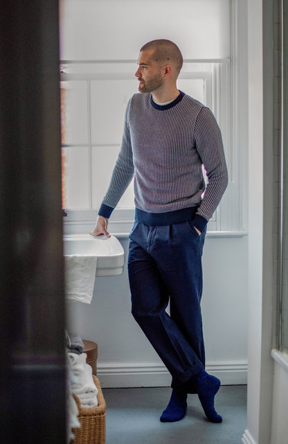 Mens Cotton Fisherman Tuck Stitch Jumper