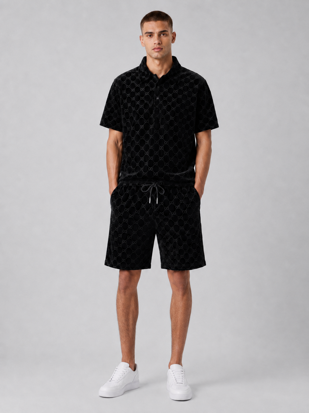 Black Shirt & Shorts Set