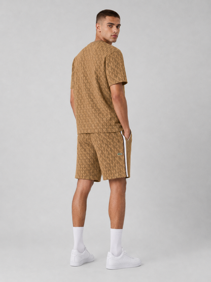 Brown Cotton T-Shirt & Shorts Set