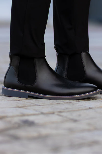 Ezzio Men's Leather Step-In Boots – Smart Casual Style