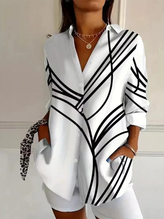 Vintage casual long sleeve blouse for women | Marisela