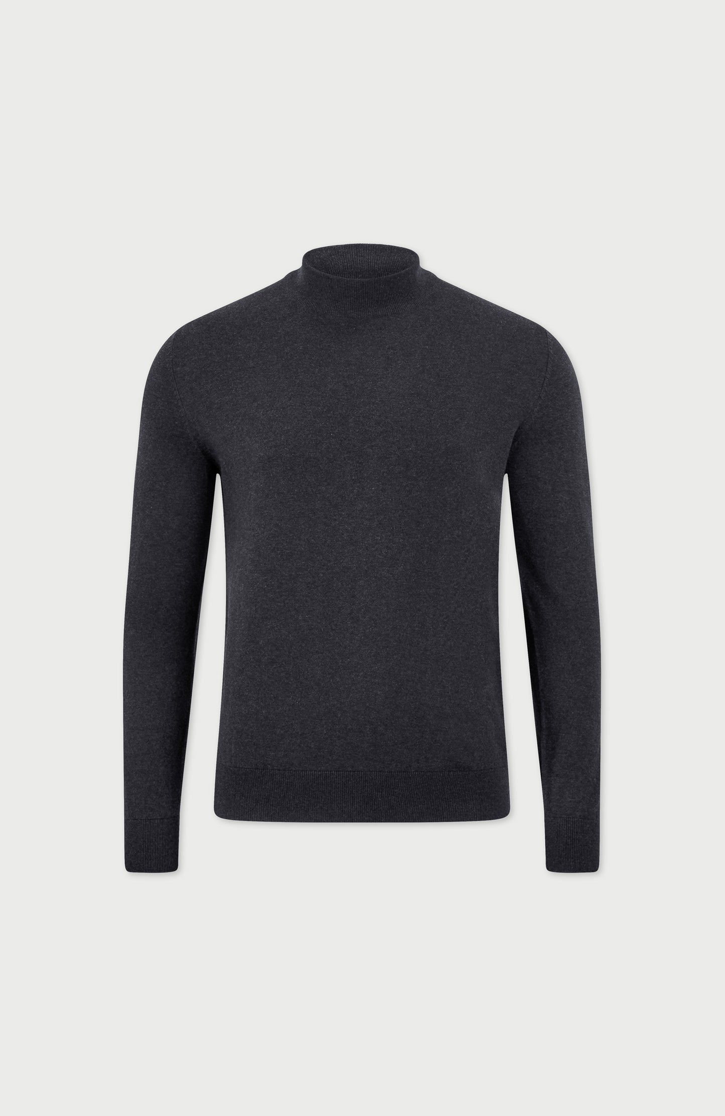 Mens Ultra Fine Cotton Mock Turtle Neck Jumper
