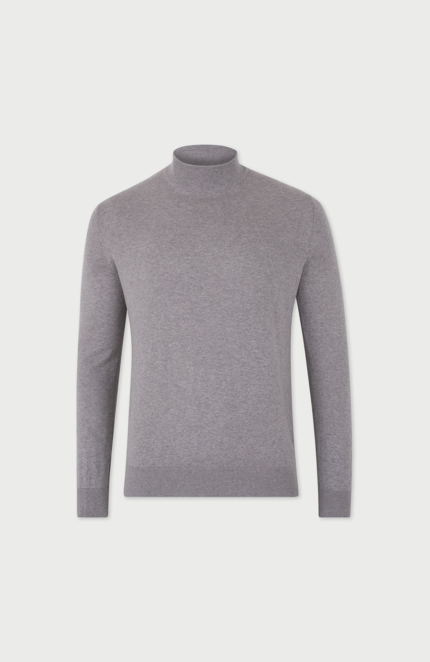 Mens Ultra Fine Cotton Mock Turtle Neck Jumper
