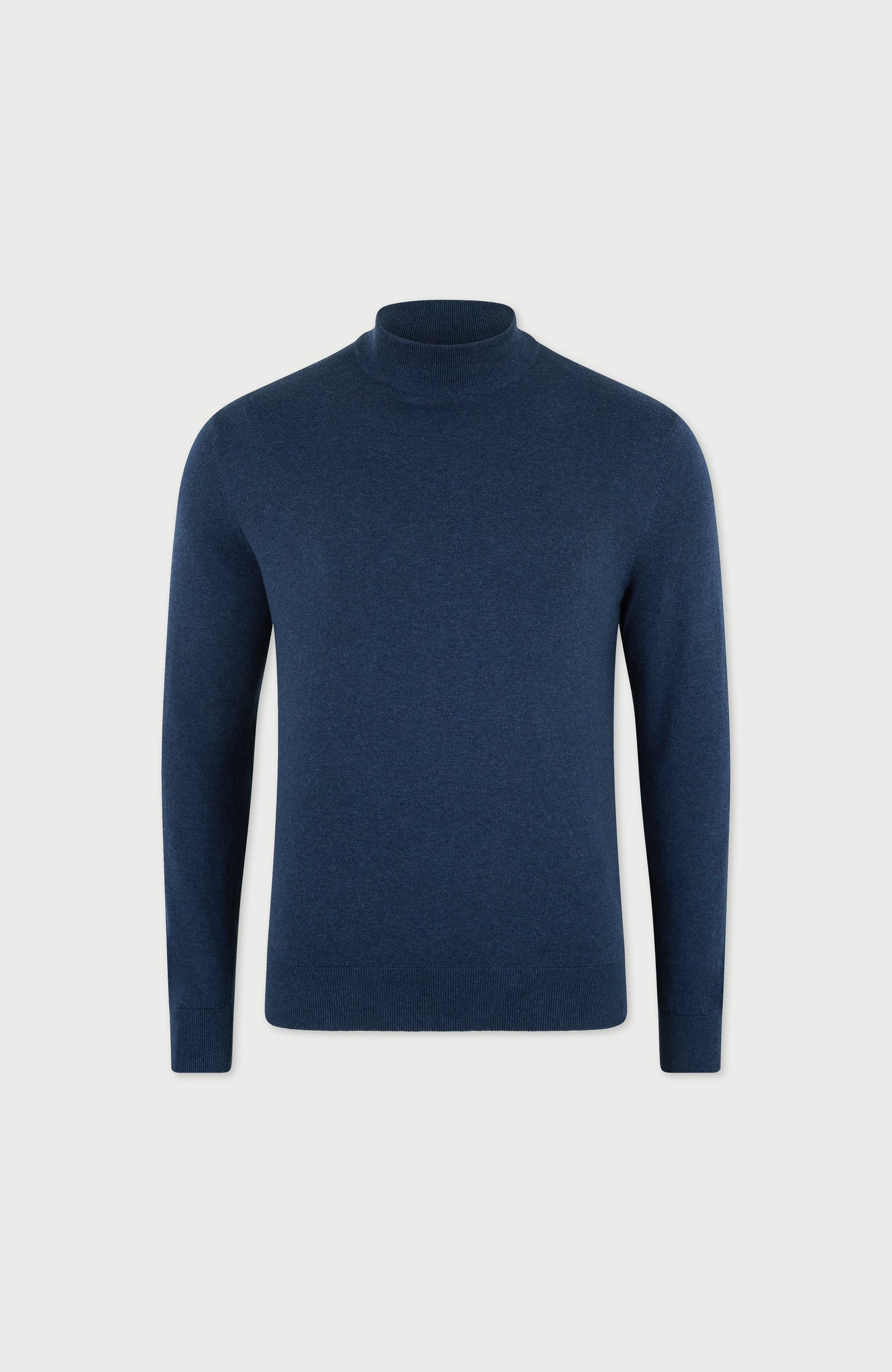 Mens Ultra Fine Cotton Mock Turtle Neck Jumper