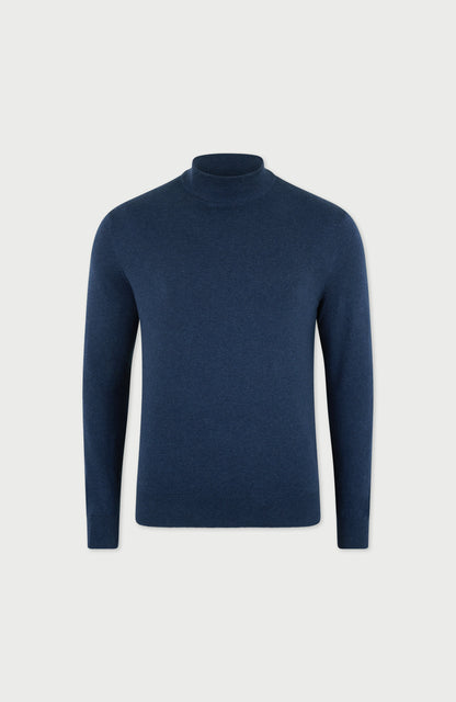 Mens Ultra Fine Cotton Mock Turtle Neck Jumper