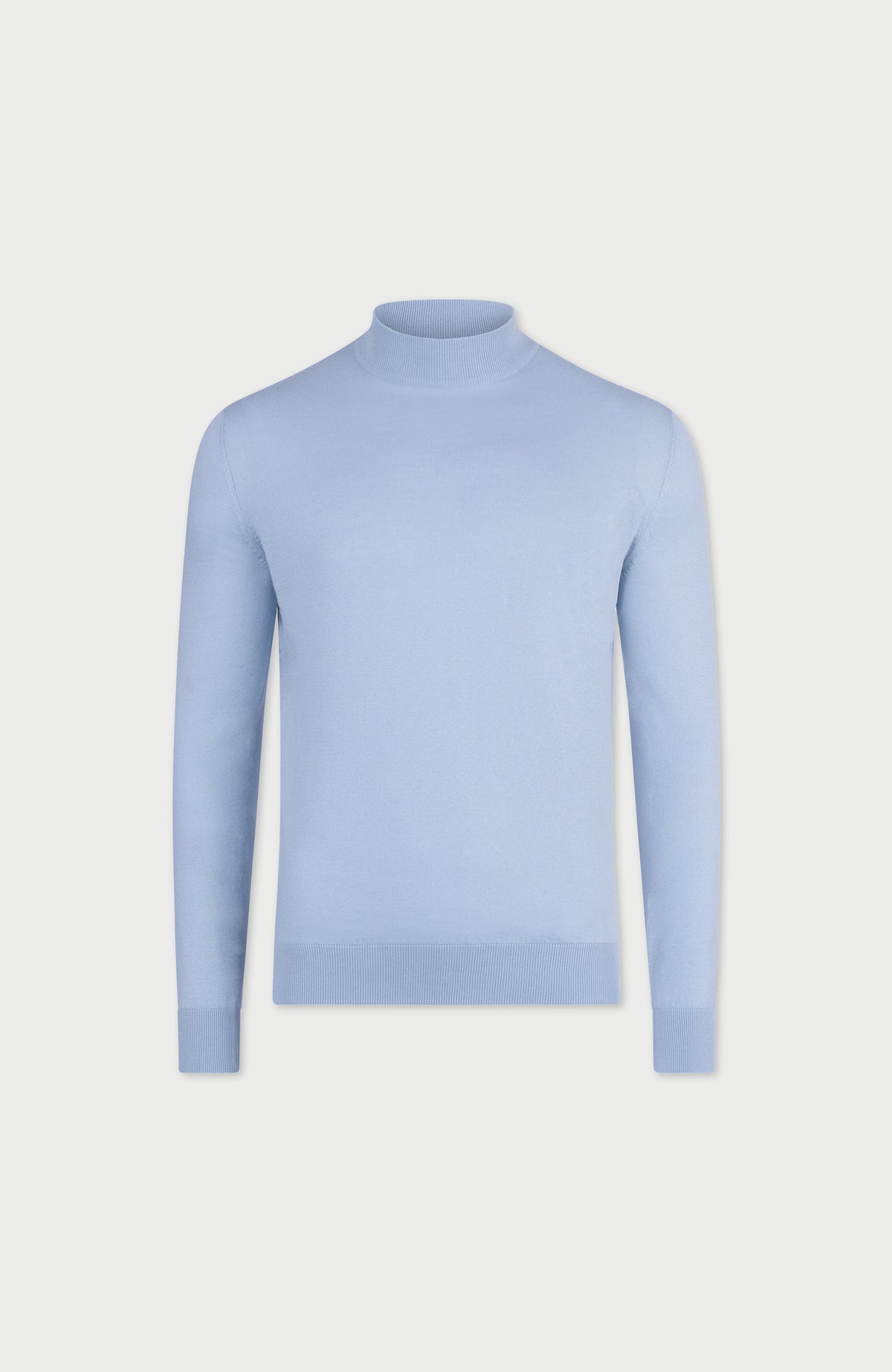 Mens Ultra Fine Cotton Mock Turtle Neck Jumper