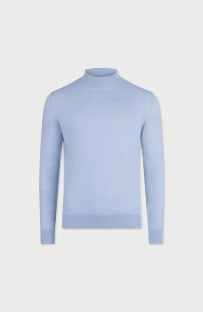 Mens Ultra Fine Cotton Mock Turtle Neck Jumper