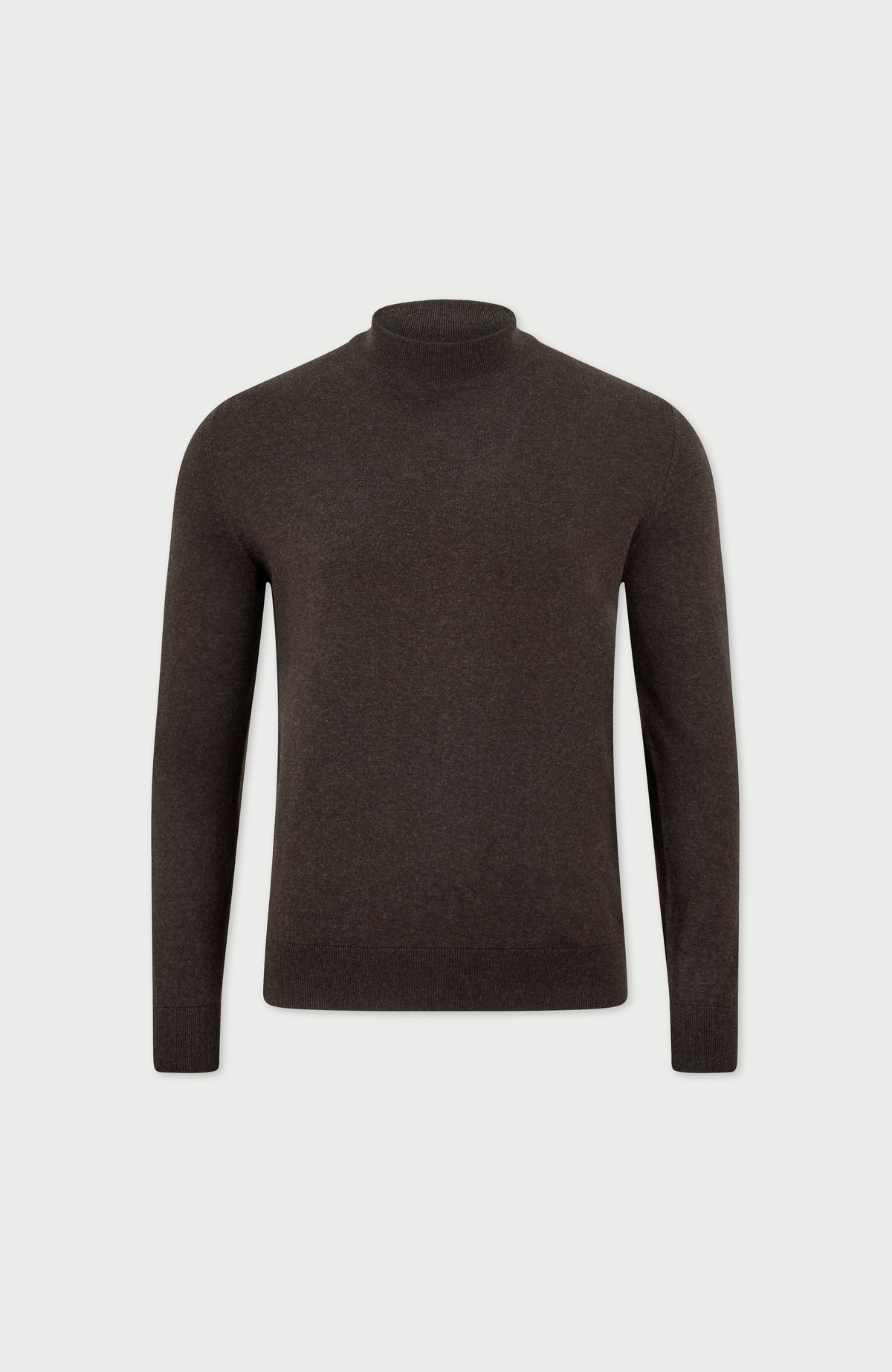 Mens Ultra Fine Cotton Mock Turtle Neck Jumper