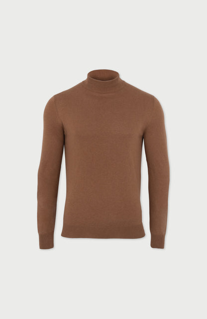 Mens Ultra Fine Cotton Mock Turtle Neck Jumper