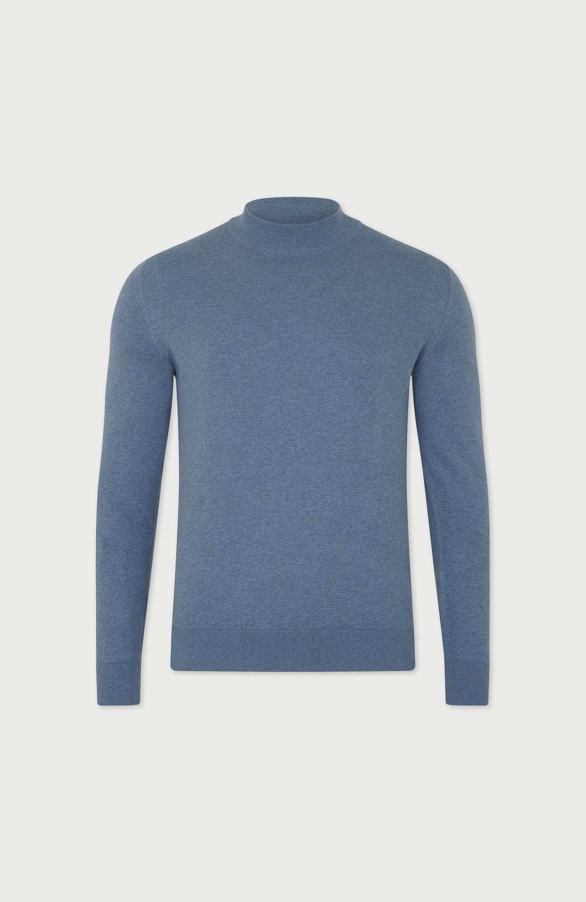 Mens Ultra Fine Cotton Mock Turtle Neck Jumper