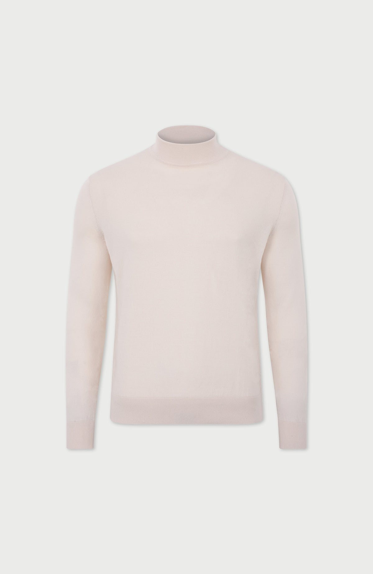 Mens Ultra Fine Cotton Mock Turtle Neck Jumper