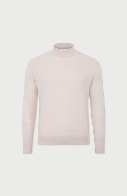Mens Ultra Fine Cotton Mock Turtle Neck Jumper