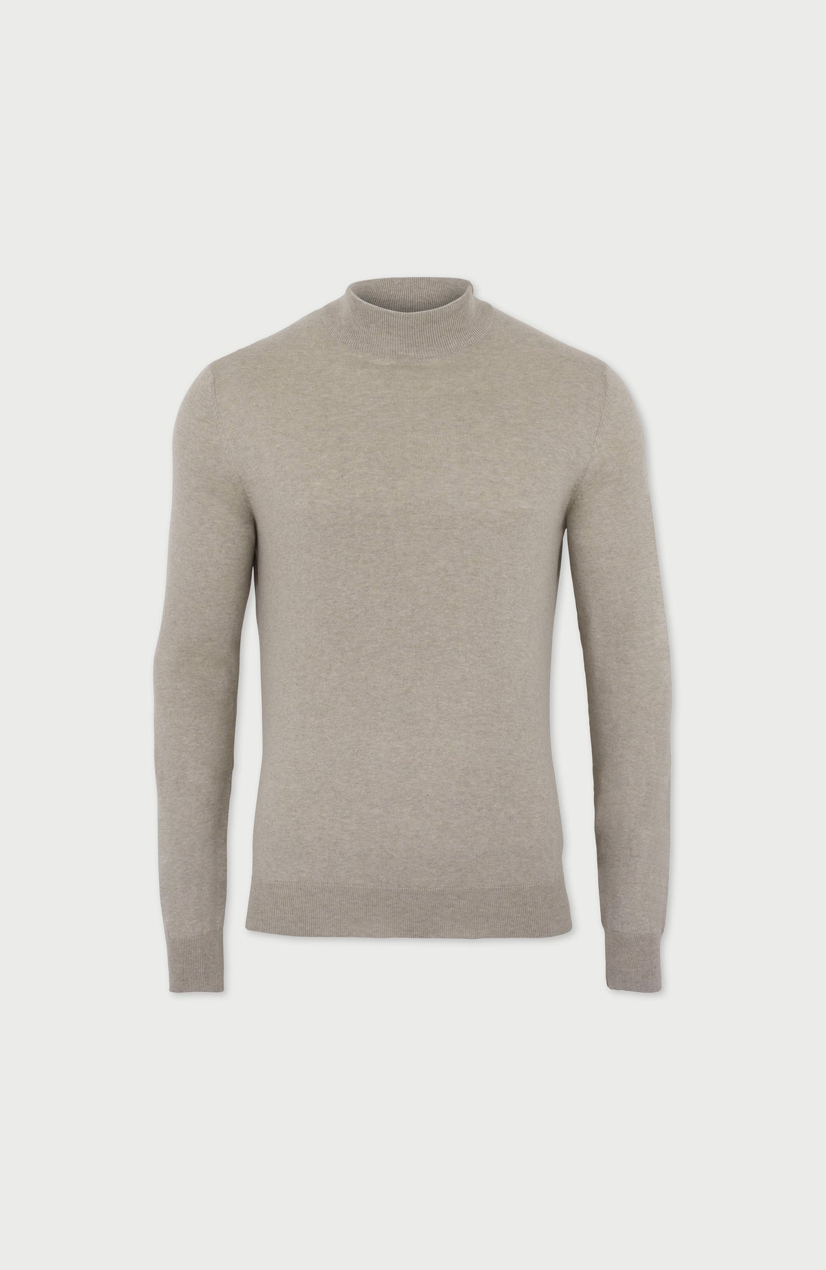 Mens Ultra Fine Cotton Mock Turtle Neck Jumper
