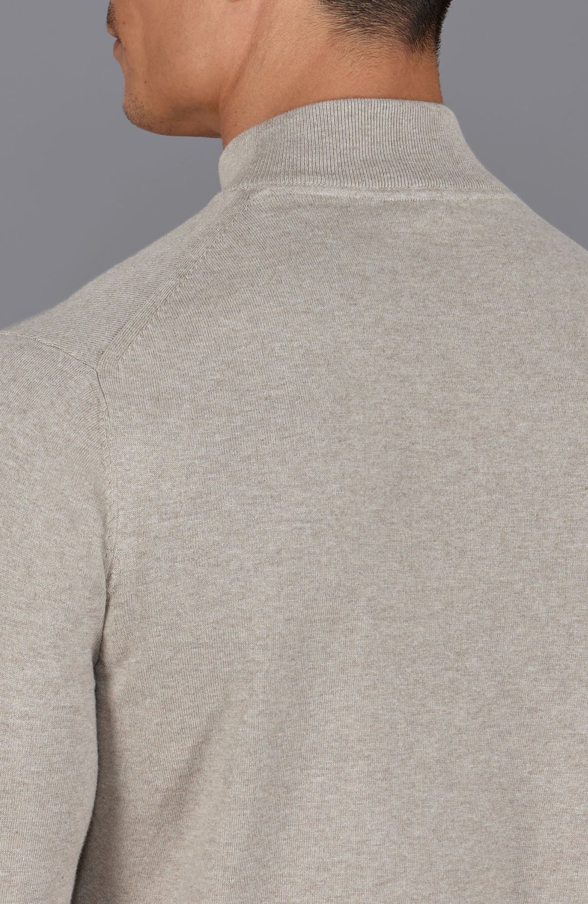 Mens Ultra Fine Cotton Mock Turtle Neck Jumper