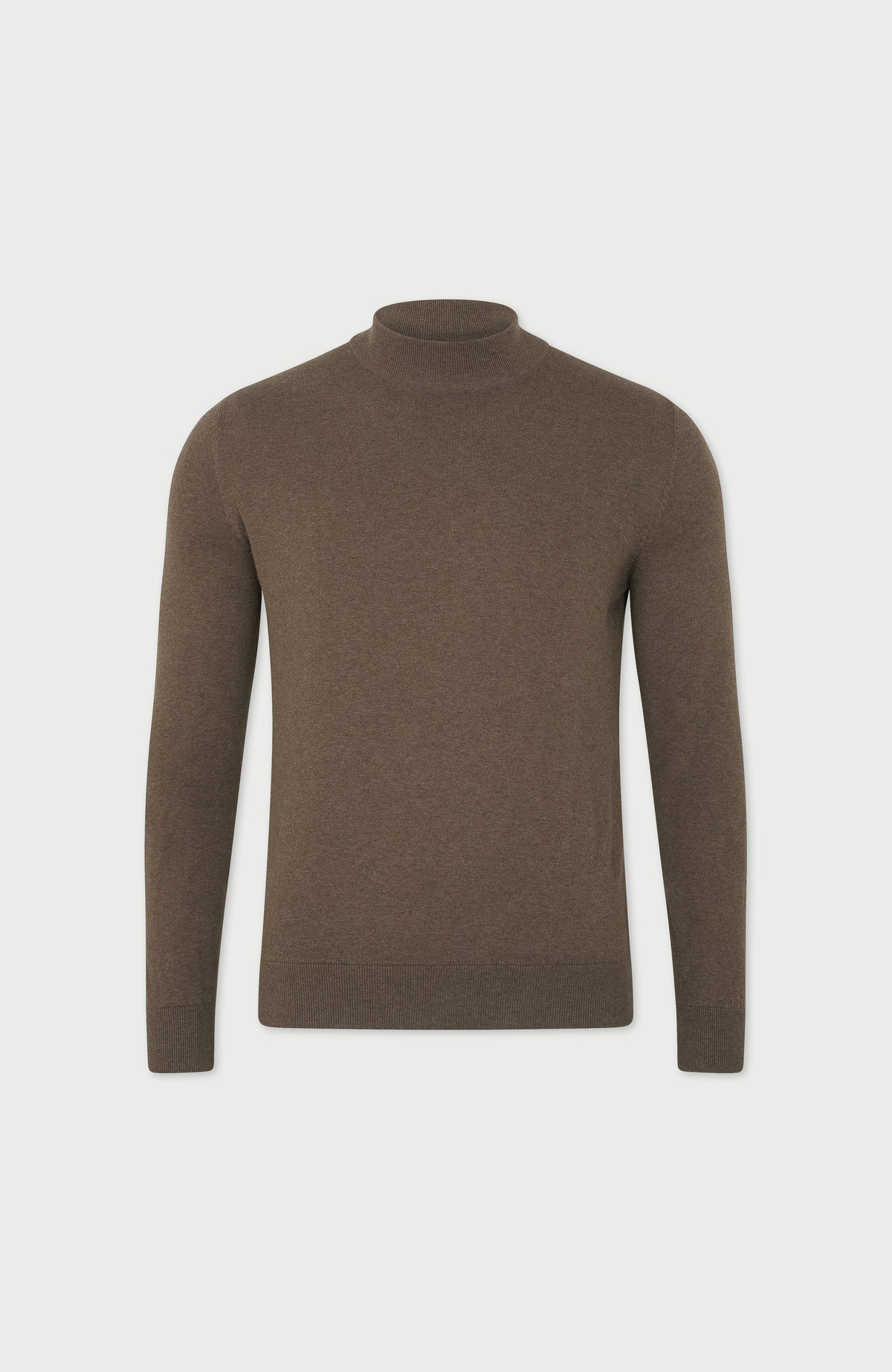 Mens Ultra Fine Cotton Mock Turtle Neck Jumper