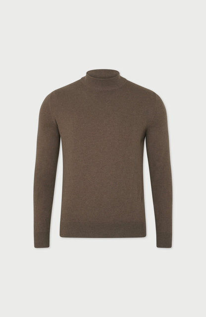Mens Ultra Fine Cotton Mock Turtle Neck Jumper