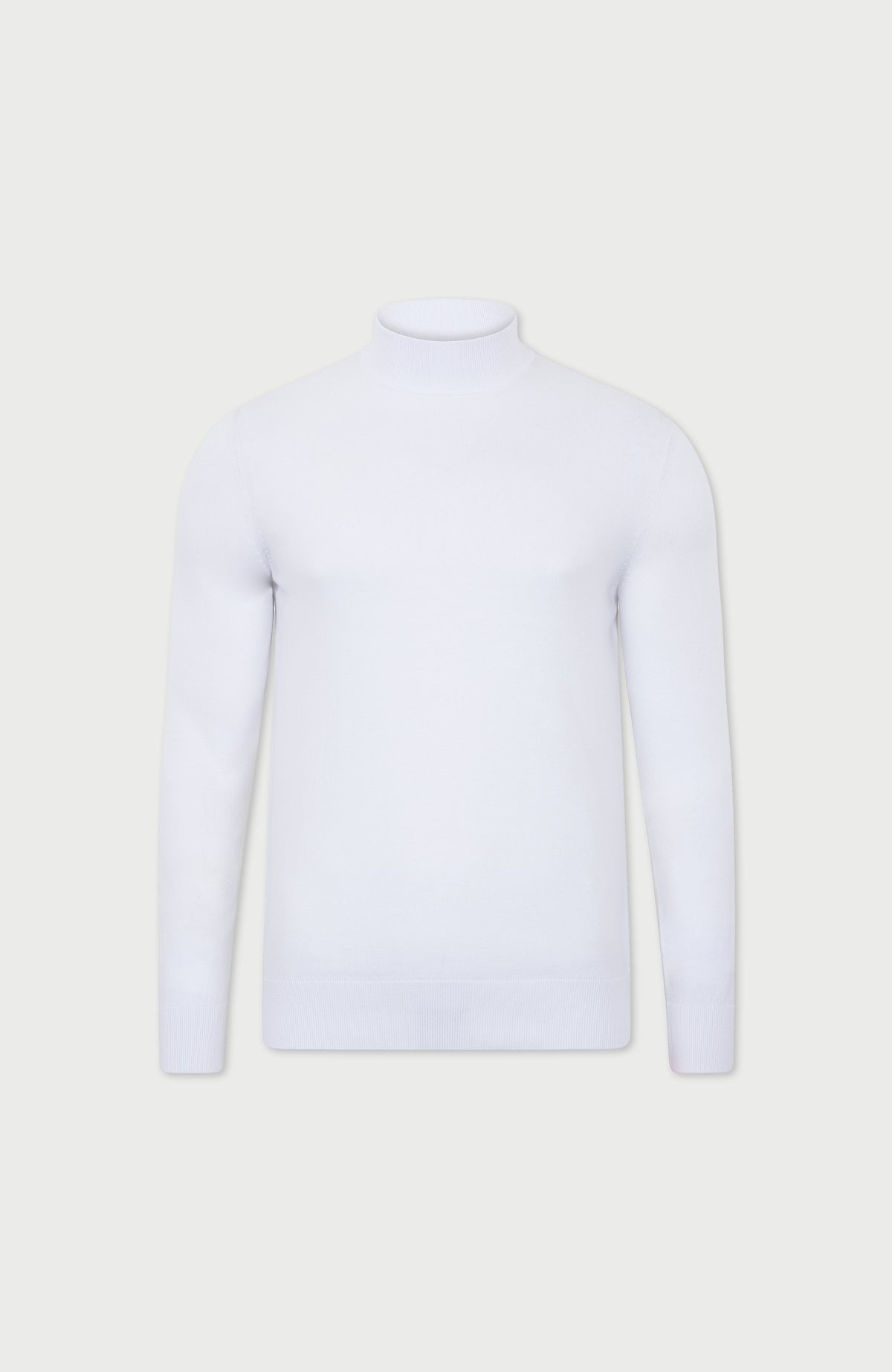 Mens Ultra Fine Cotton Mock Turtle Neck Jumper