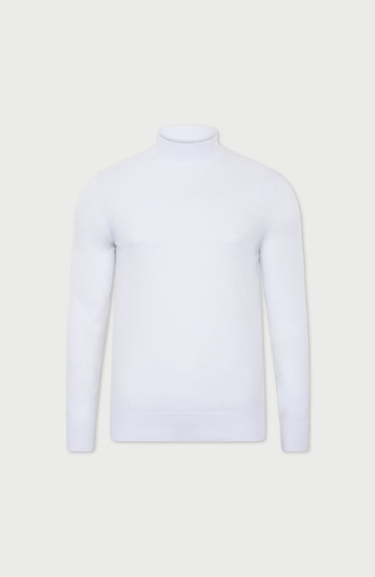 Mens Ultra Fine Cotton Mock Turtle Neck Jumper