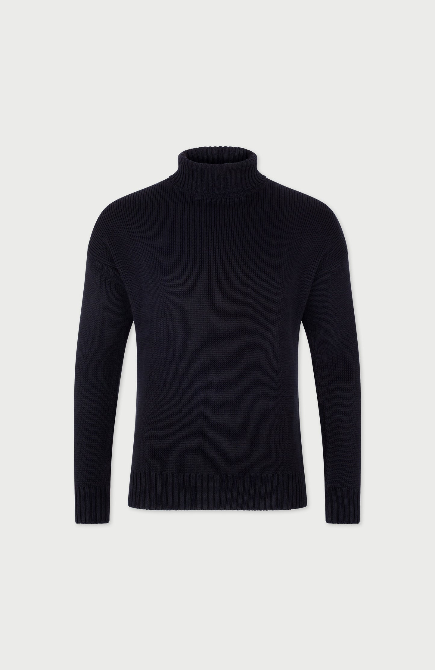 Mens Heavyweight Cotton Submariner Roll Neck Jumper