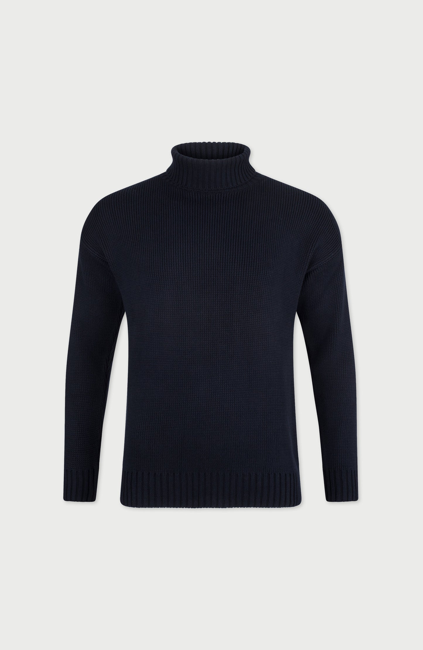 Mens Heavyweight Cotton Submariner Roll Neck Jumper