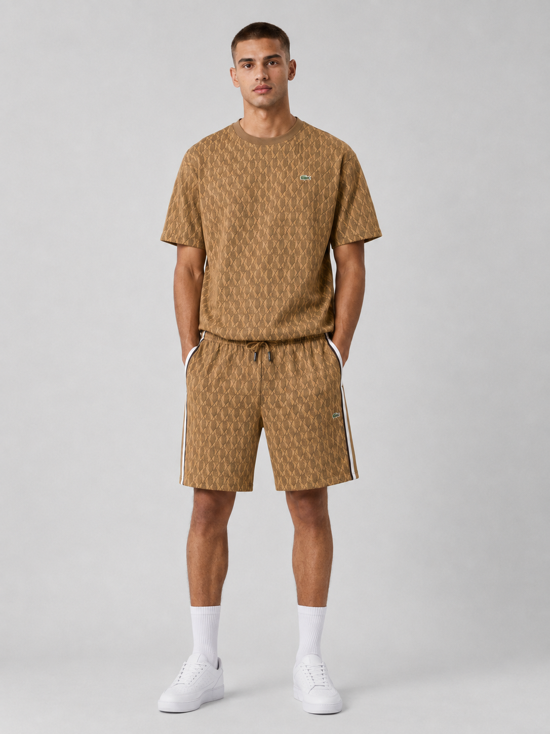 Brown Cotton T-Shirt & Shorts Set