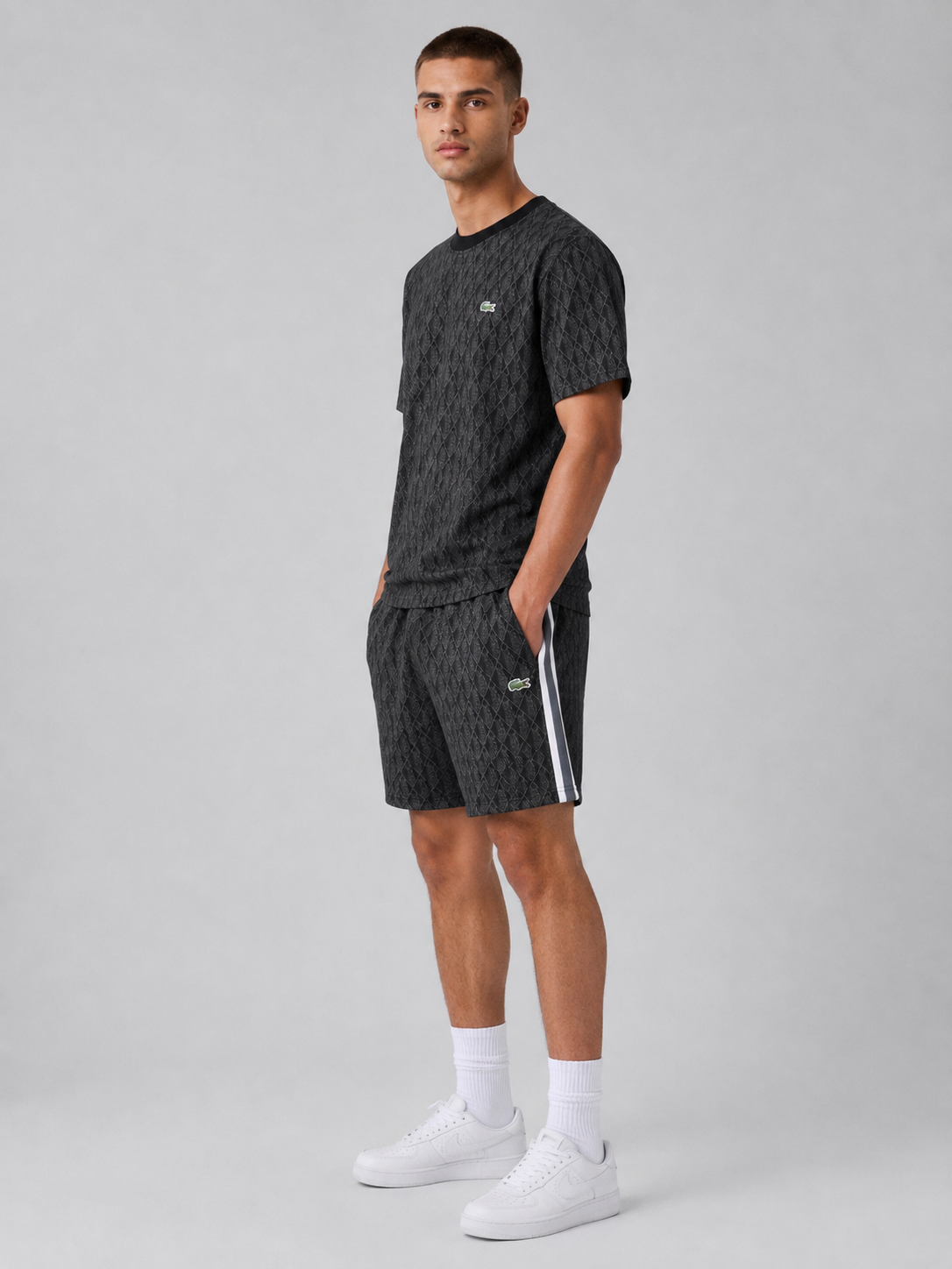 Black Cotton T-Shirt & Shorts Set