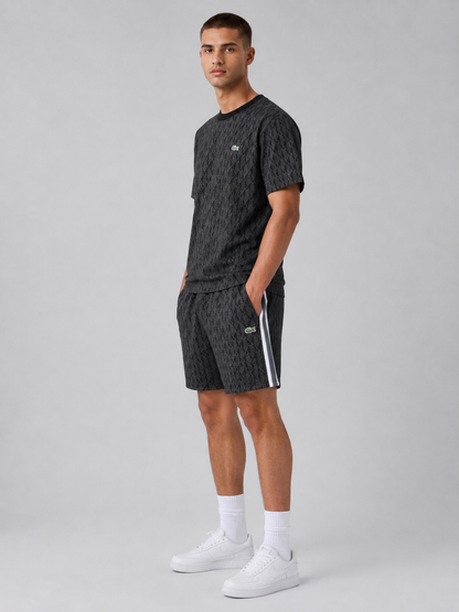 Black Cotton T-Shirt & Shorts Set