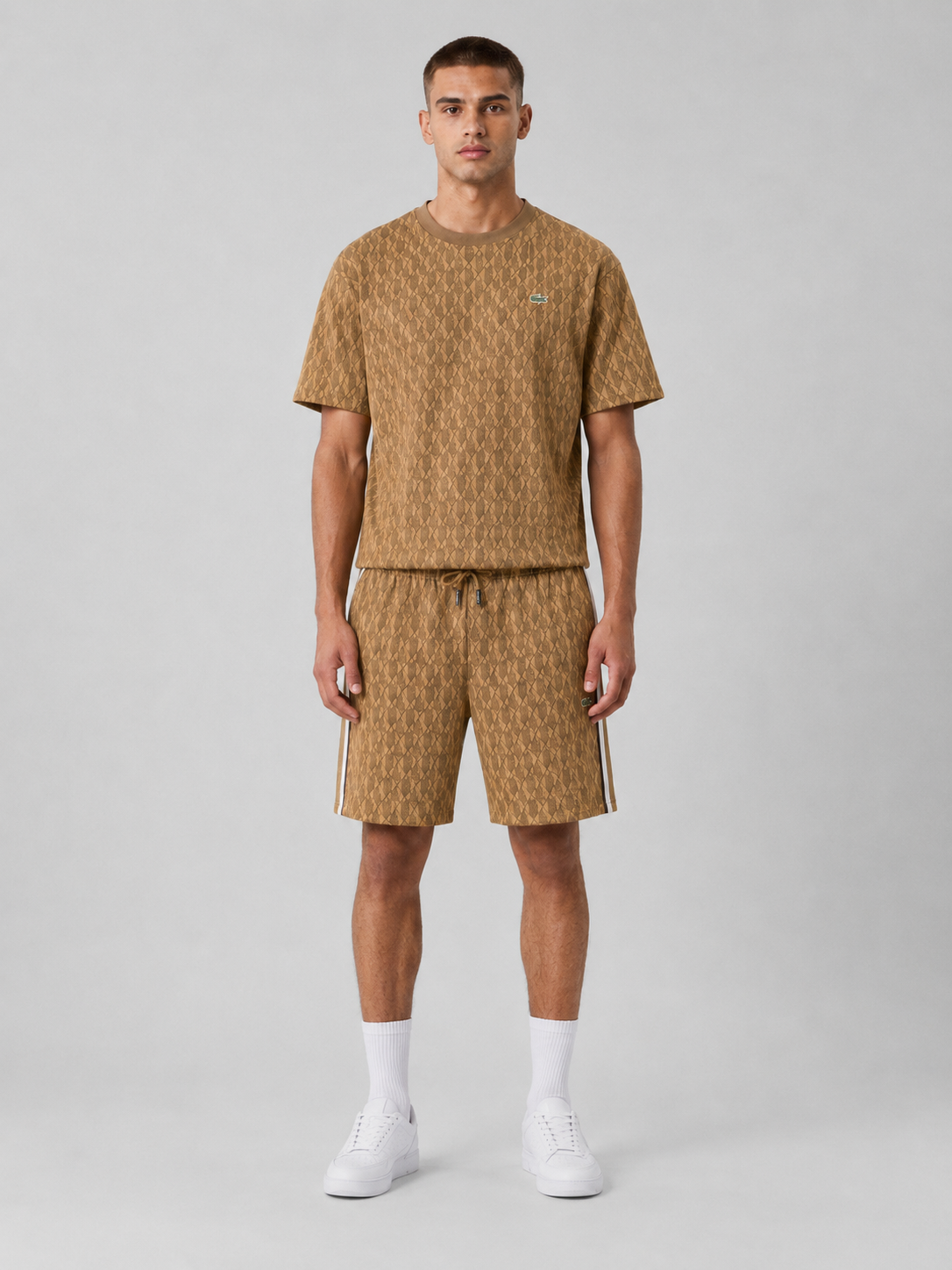 Brown Cotton T-Shirt & Shorts Set