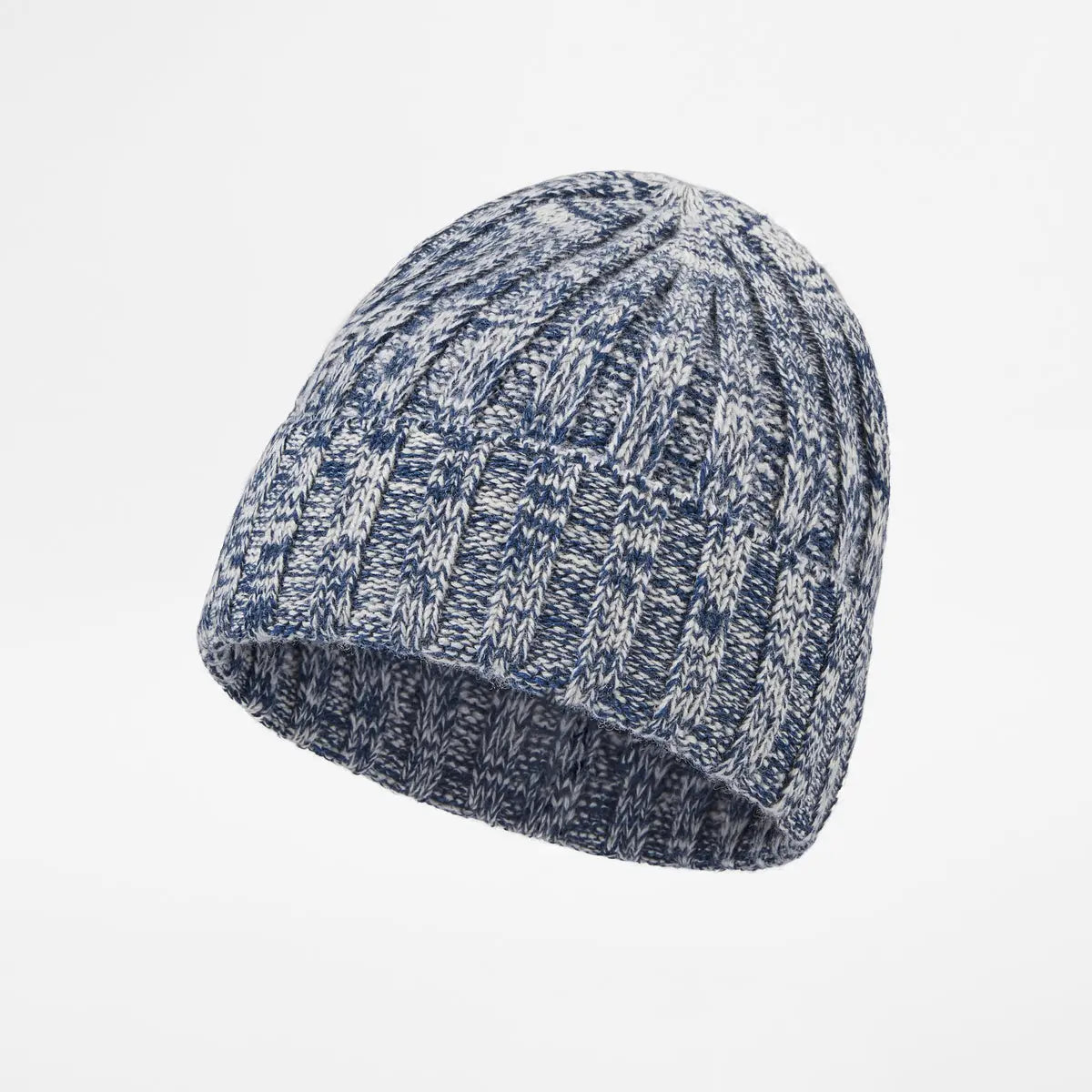 Ribbed Knit Cashmere Merino Wool Blend Beanie Hat