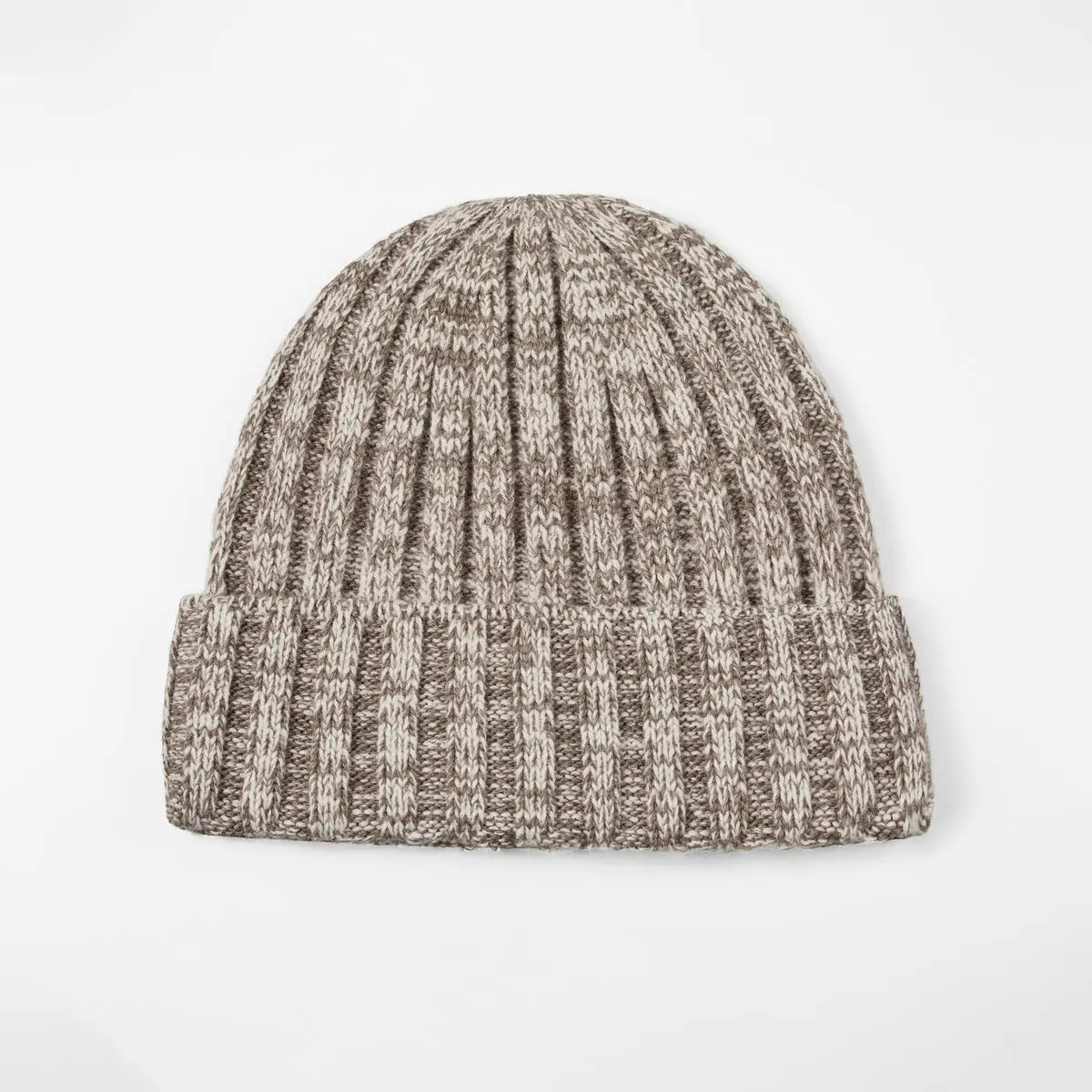 Ribbed Knit Cashmere Merino Wool Blend Beanie Hat