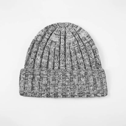 Ribbed Knit Cashmere Merino Wool Blend Beanie Hat