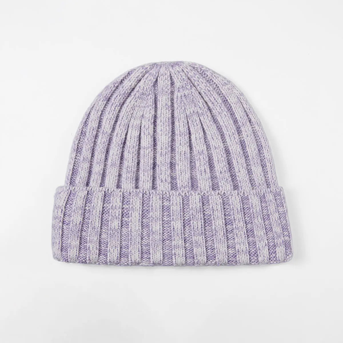 Ribbed Knit Cashmere Merino Wool Blend Beanie Hat