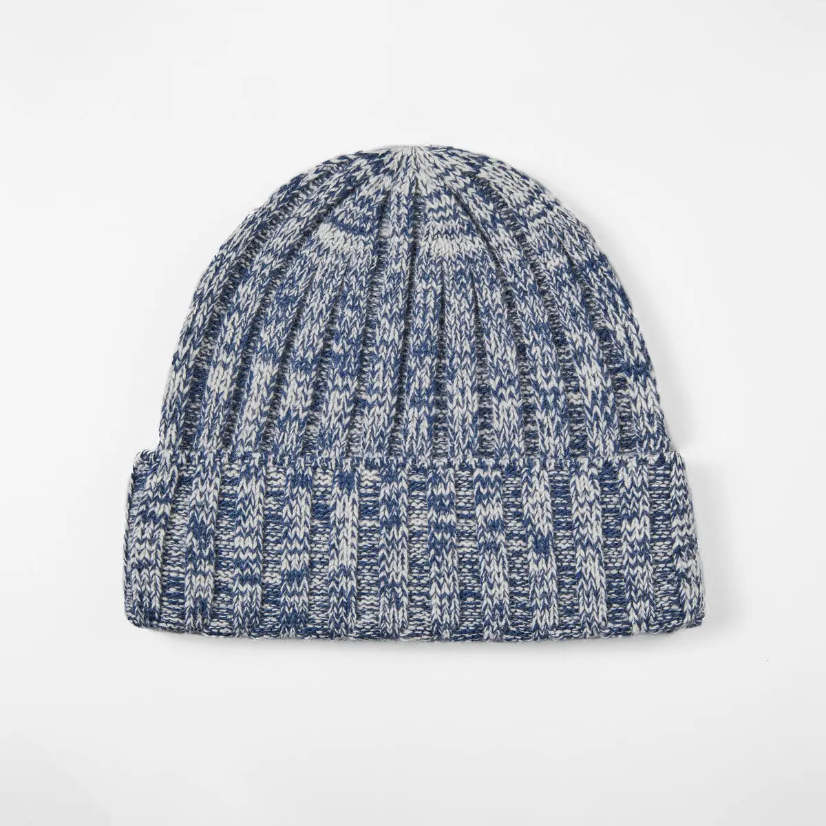 Ribbed Knit Cashmere Merino Wool Blend Beanie Hat