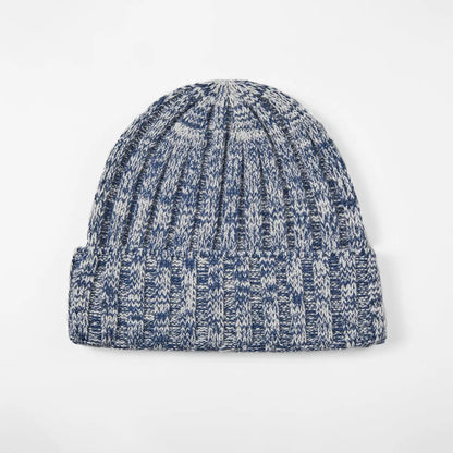 Ribbed Knit Cashmere Merino Wool Blend Beanie Hat