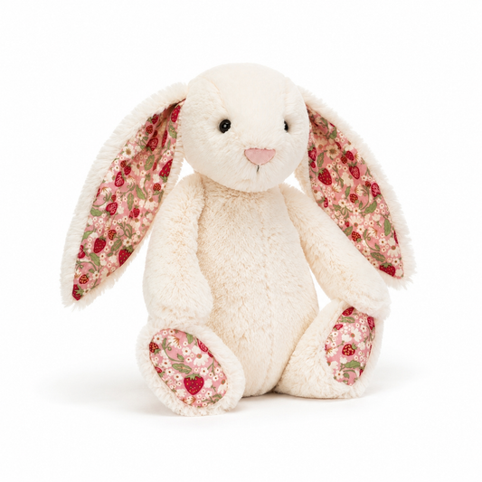 White Floral Bonnie Rabbit Plush Toy – 31cm