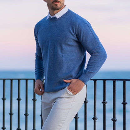 Cirano Men's Merino Crew Neck Sweater – Lightweight Knit