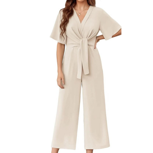 Elegant summer tie-knot everyday jumpsuit for women | Gabriella