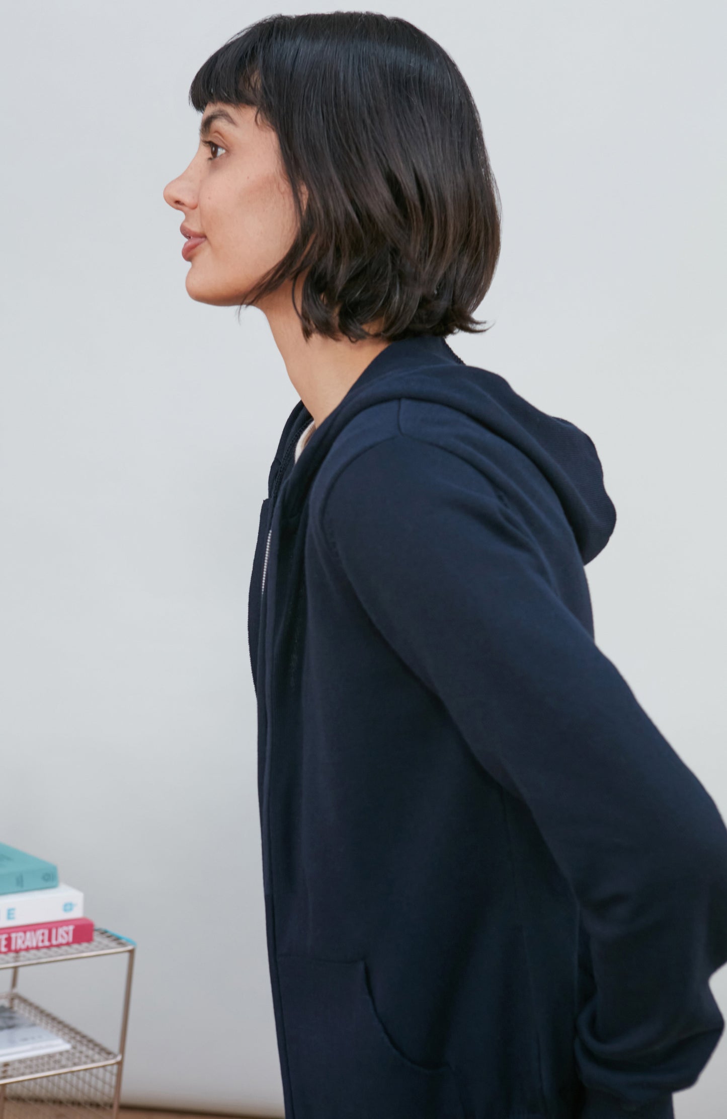 Womens Lightweight Cotton Zip Through Hoodie