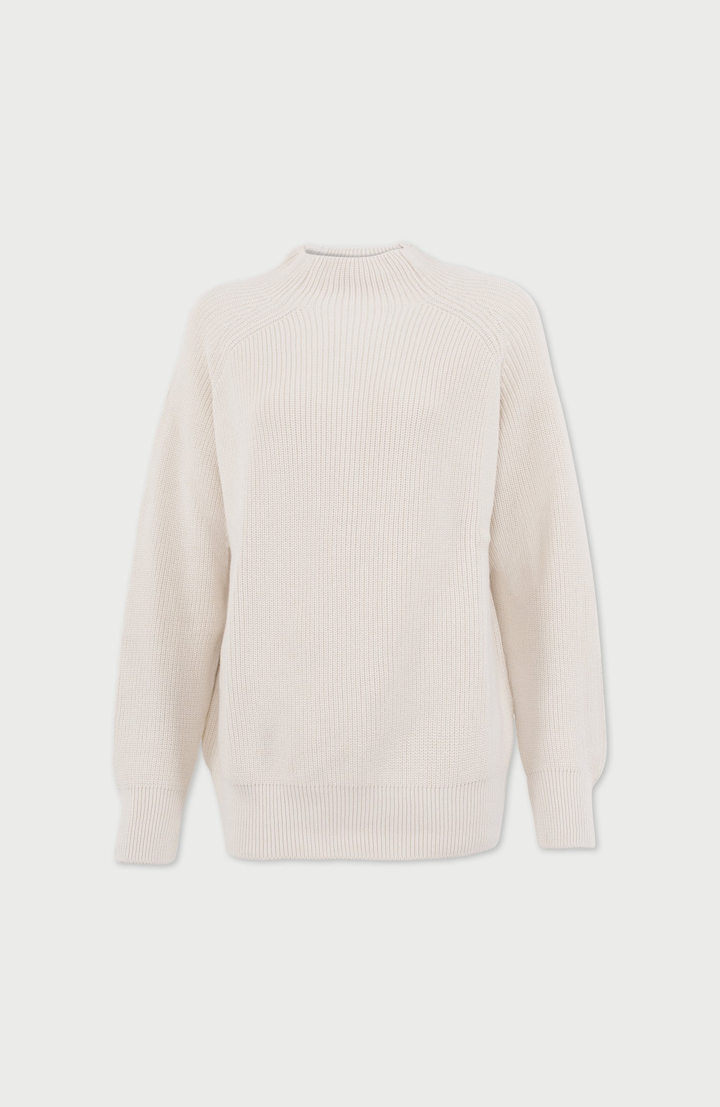 Womens Pure Cotton High Neck Raglan Jumper