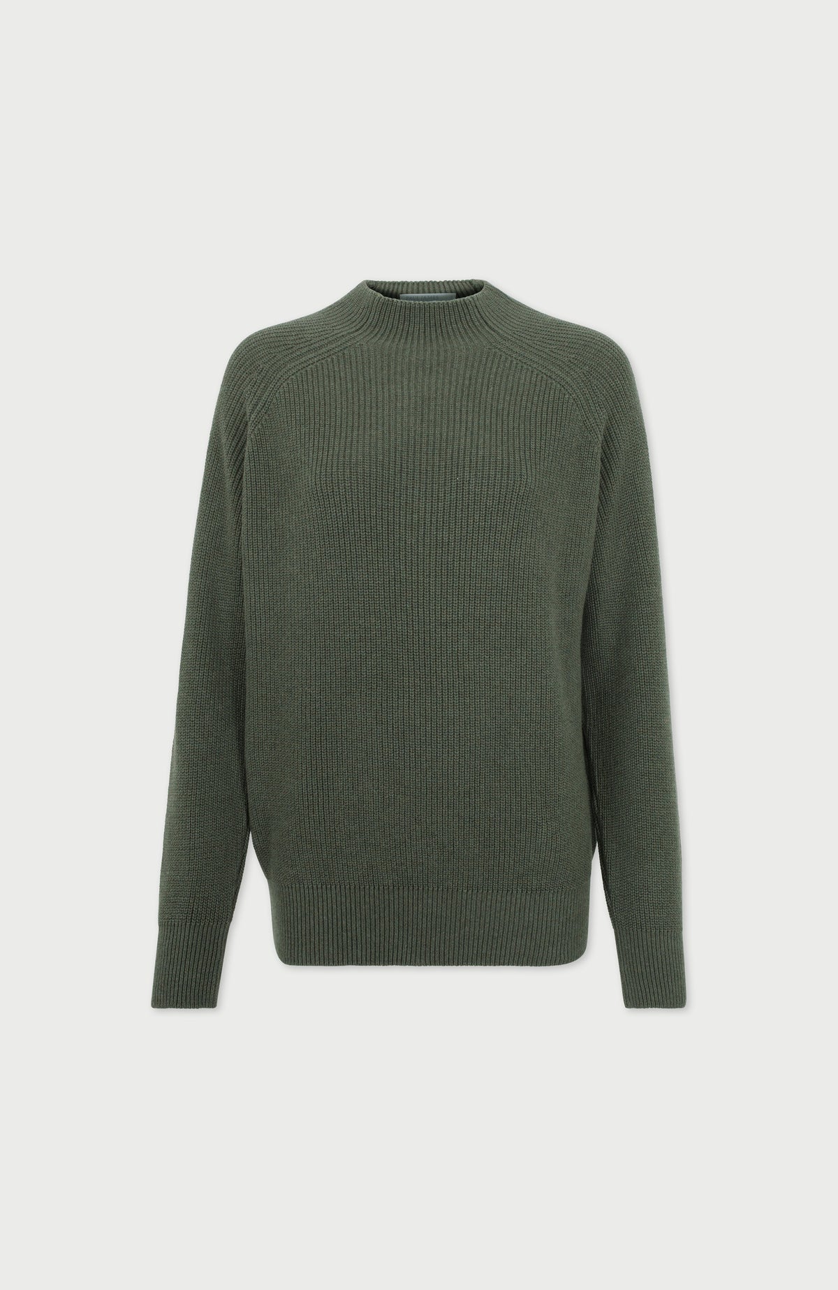 Womens Pure Cotton High Neck Raglan Jumper