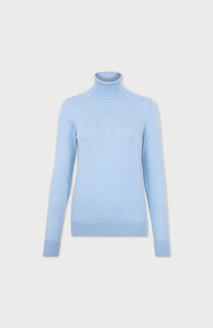 Womens Ultra Fine Cotton Roll Neck Long Sleeve Jumper