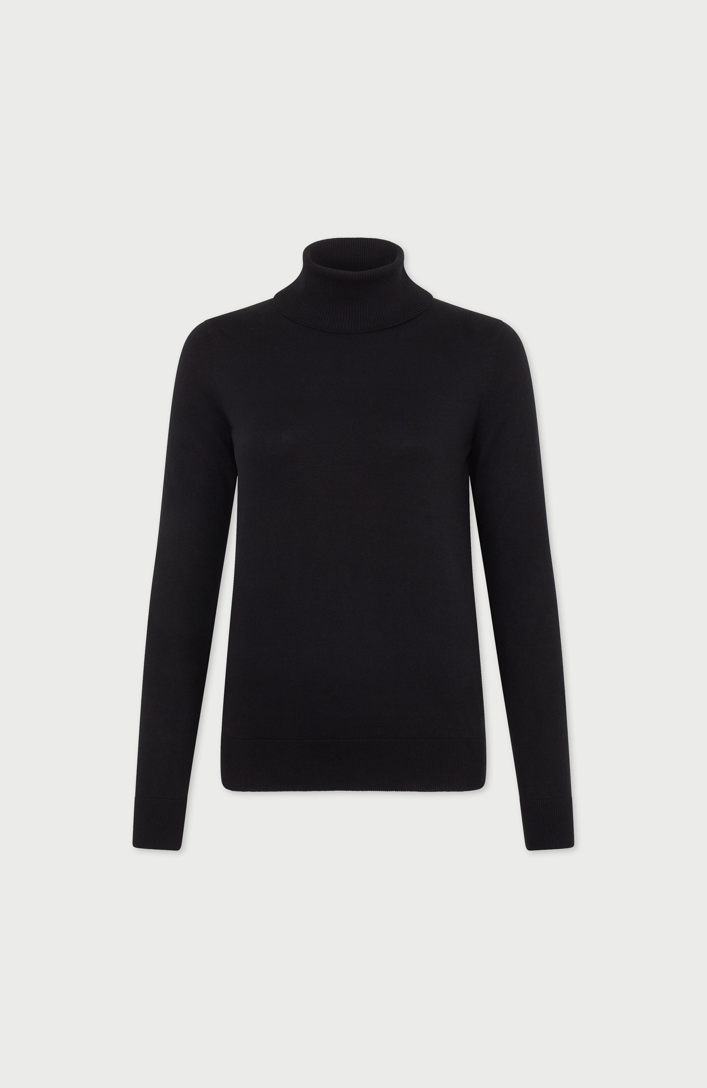 Womens Ultra Fine Cotton Roll Neck Long Sleeve Jumper
