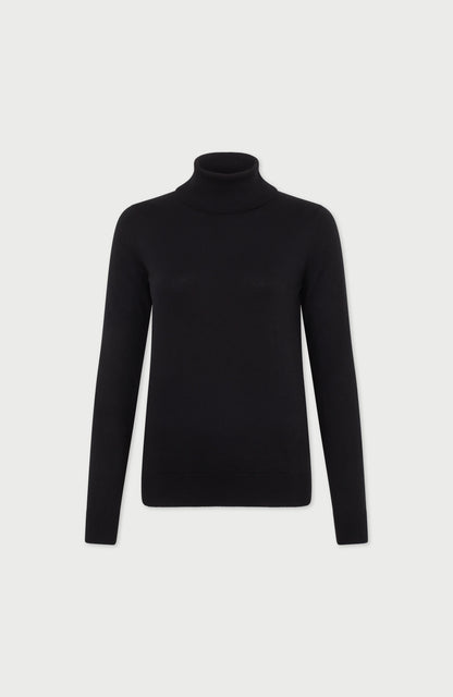 Womens Ultra Fine Cotton Roll Neck Long Sleeve Jumper