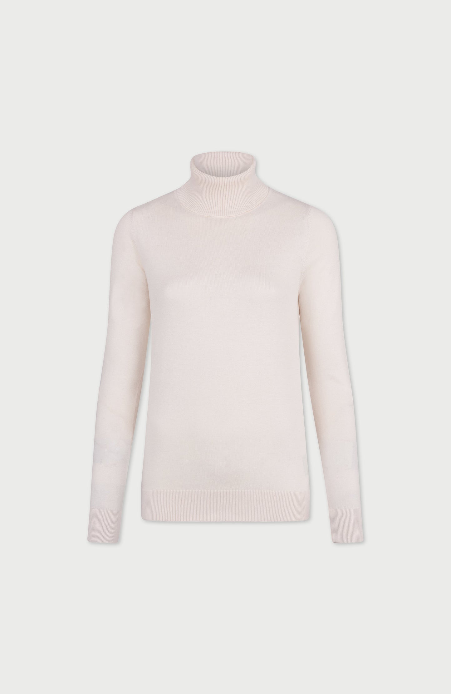 Womens Ultra Fine Cotton Roll Neck Long Sleeve Jumper
