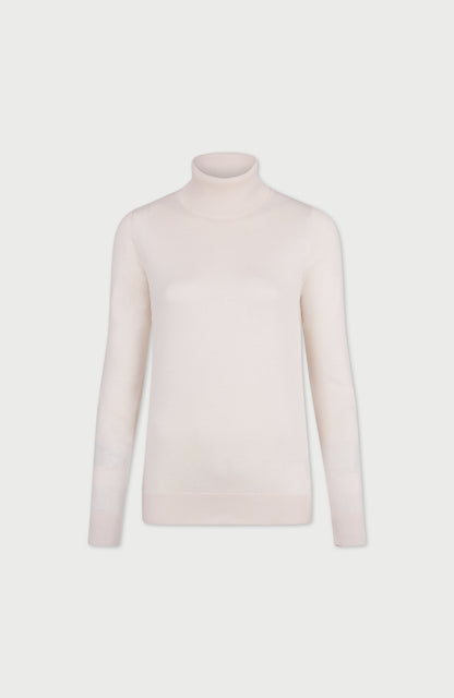 Womens Ultra Fine Cotton Roll Neck Long Sleeve Jumper