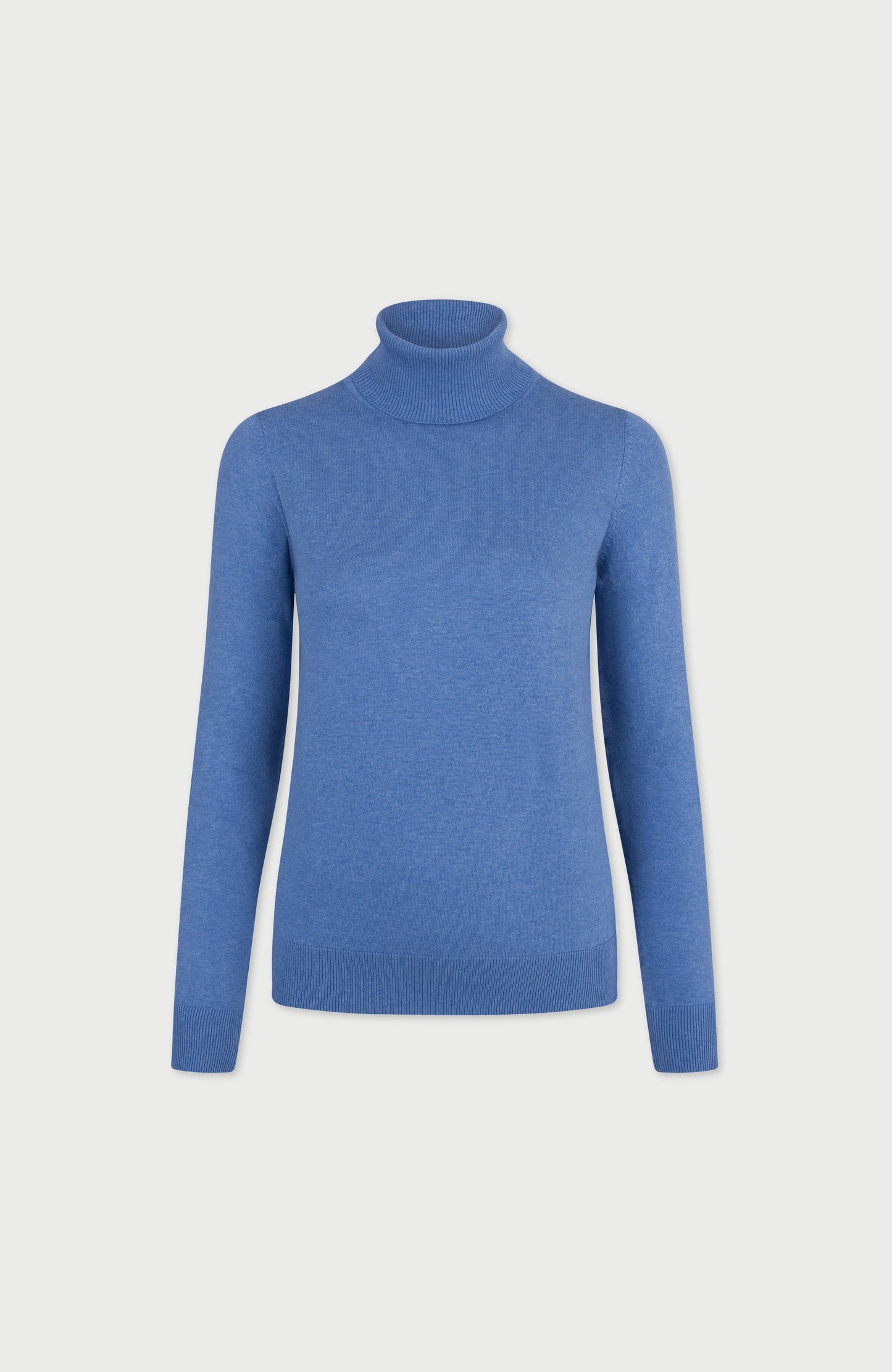 Womens Ultra Fine Cotton Roll Neck Long Sleeve Jumper